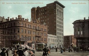 Oakland CA San Pablo Ave Trolley c1910 Postcard