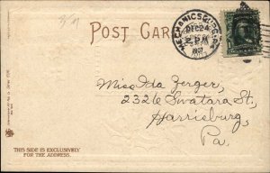 Christmas Cherub Holly Embossed Int Art Pub Co c1900s-20s Postcard