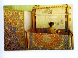 192808 IRAN carpet weaving workshop old photo postcard