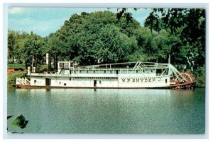 c1950s Mark Twain Era Steamboat WP Snyder JR Marietta Ohio OH Postcard