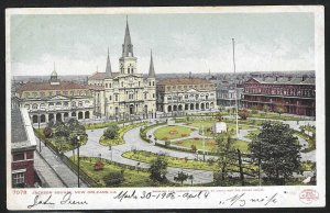 Jackson Square, New Orleans, LA, 1903 Postcard, Unused, Detroit Photographic Co.
