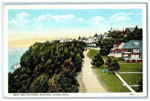 c1940's West End Cottages Mackinac Island Michigan MI Unposted Vintage Postcard