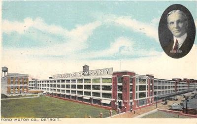 FORD MOTOR CO Detroit, MI Automobile Plant Henry Ford 1916 Rare Vintage Postcard