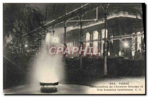 Old Postcard From Paris Illumination I & # 39Avenue Nicolas II A luminous fou...