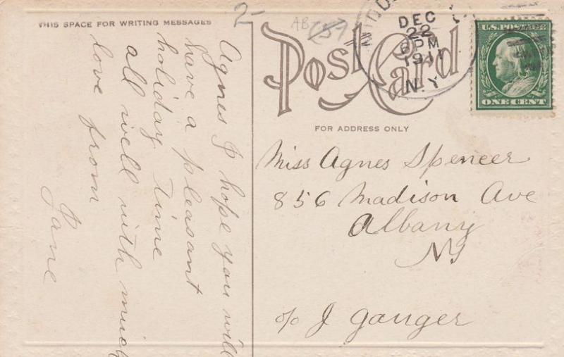 Merrie Christmas Greeting from Friend to Friend - pm 1911 - a/s M. Miller - DB