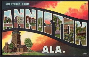 4120) Alabama ANNISTON Large Letter - Greetings from - Chrome