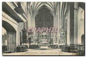 Old Postcard Fuenterrabia Interior de la Iglesia