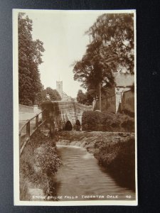 Yorkshire THORNTON LE DALE Stone Bridge Falls - Old RP Postcard by W. Bramley