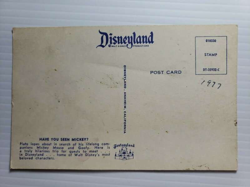 Postal Antigua Disneyland 1977 Plutón California no publicado
							
							mostrar título original