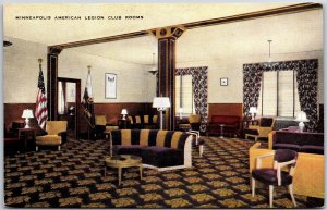 Minneapolis American Legion Club Rooms Interior View Minnesota MN Postcard
