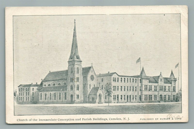 CAMDEN NJ CHURCH OF IMMACULATE CONCEPTION ANTIQUE POSTCARD