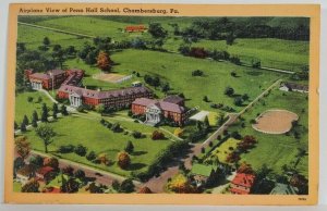 Chambersburg Pa Airplane View of Penn Hall School Pennsylvania Postcard S10