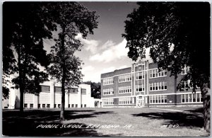 Public School Belmont Iowa IA Campus Building Real Photo RPPC Postcard