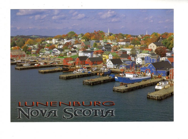 Large 5 X 7 inch, Sun Raising Lunenburg, Nova Scotia.