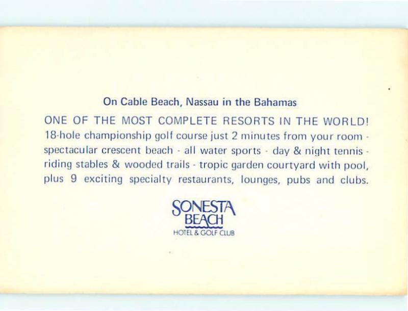 Nassau Bahamas Cable Beach Hotel Golf Course Aerial  Beach   Postcard # 8353