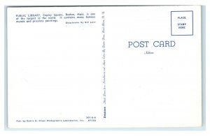 Postcard Public Library, Copley Square, Boston Mass chrome MA1