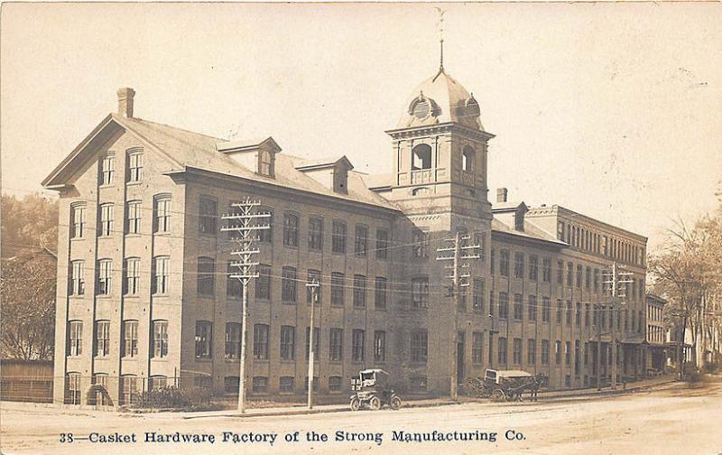 Winsted CT Strong Manufacturing CO. Casket Hardware Factory RPPC Postcard