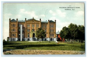 1909 Soldiers Orphan's Home Normal Illinois IL Posted Antique Postcard