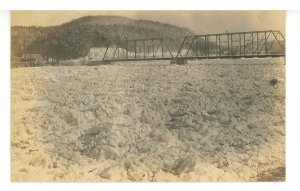 VT - Springfield. Ice Jam on the Connecticut River, 1910's-1920's  RPPC