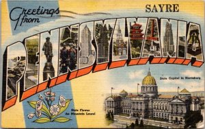 Greetings From Philadelphia Pennsylvania Large Letter Linen 1946