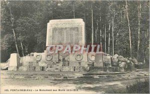 Old Postcard Fontainebleau The War memorial Militaria 1914 1918