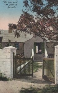 An Open Gate Motto AK Bermuda Postcard