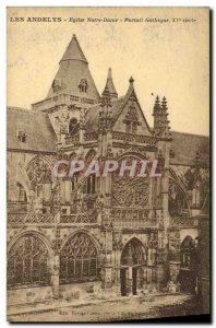 Old Postcard Les Andelys Church of Our Lady Gate Gothic fifteenth century