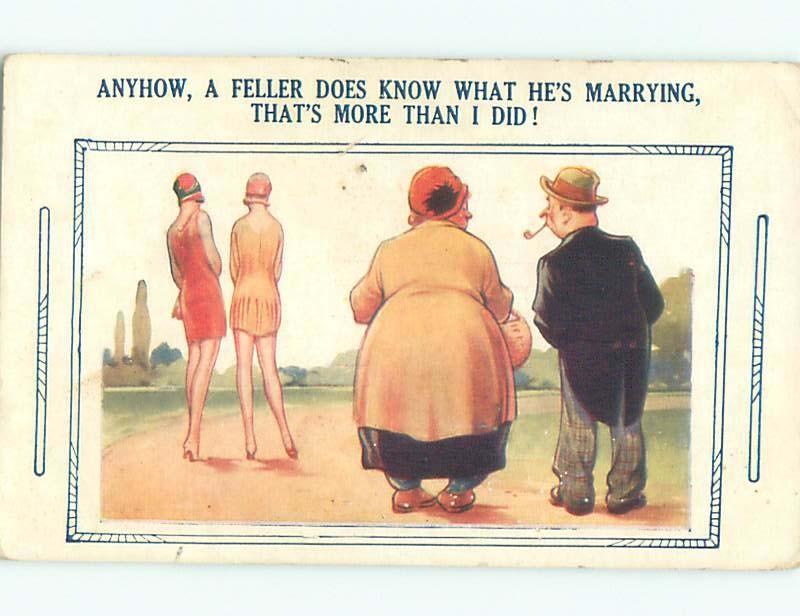 Bamforth Slight Risque Interest FAT WOMAN NOTICES TWO SKINNY WOMEN AB8262