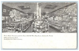 c1910's Drew's Book Stationery And Art Store Jacksonville Florida FL Postcard