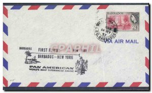 1 Letter Flight Barbados New York May 14, 1957