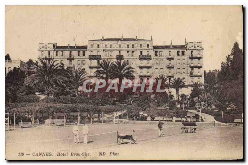 Postcard Old Tennis Cannes Hotel Beau Site