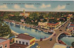 Florida Fort Lauderdale Aerial View New River and Downtown