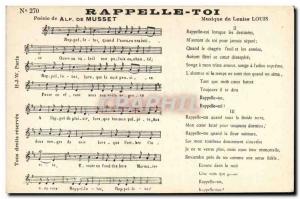 Old Postcard Remind yourself Alfred de Musset Louis Louise