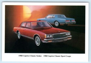 Car Advertising 1982 CHEVROLET CAPRICE Classic Sedan & Sport Coupe Postcard