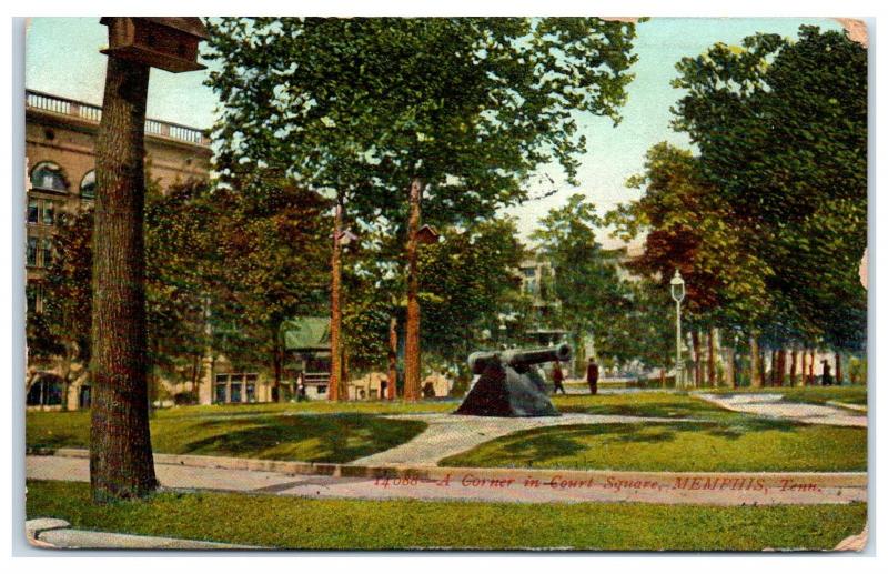 1907 A Corner in Court Square, Memphis, TN Postcard