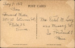 East Greenwich Rhode Island RI Post Office Classic Cars Vintage Postcard