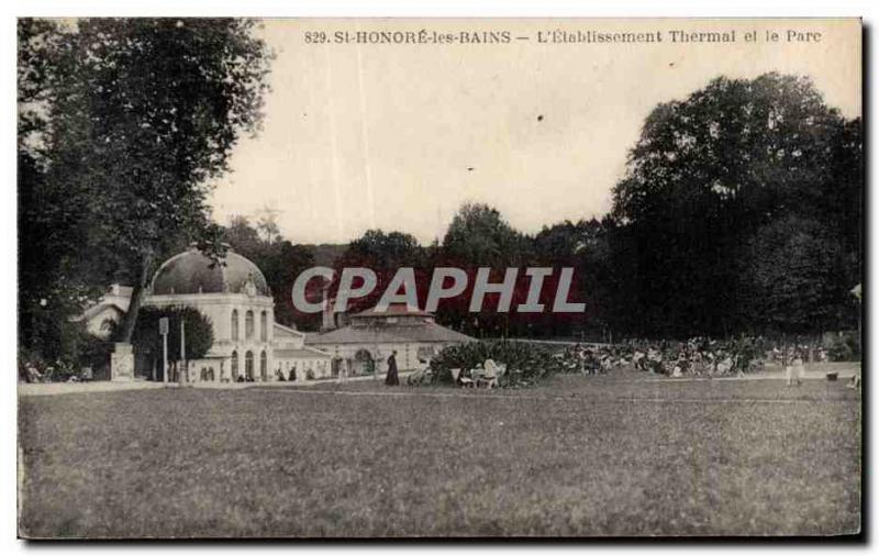 Old Postcard Other Honore les Bains Etablissement Thermal and park