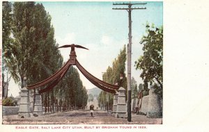 Salt Lake City UT-Utah, Eagle Gate Historical Monument Vintage Postcard c1900