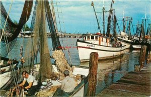 FL, Fort Myers, Florida, Repairing Nets on the Shrimp Boats