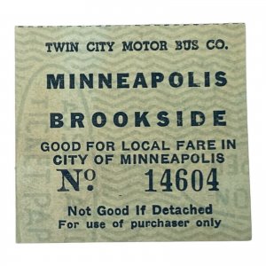 Vintage Twin City Motor Bus Co. Minneapolis Brookside