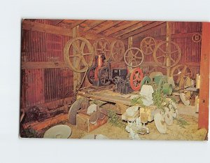 Postcard Turning equipment Pioneer Village Museum Port Austin Michigan USA