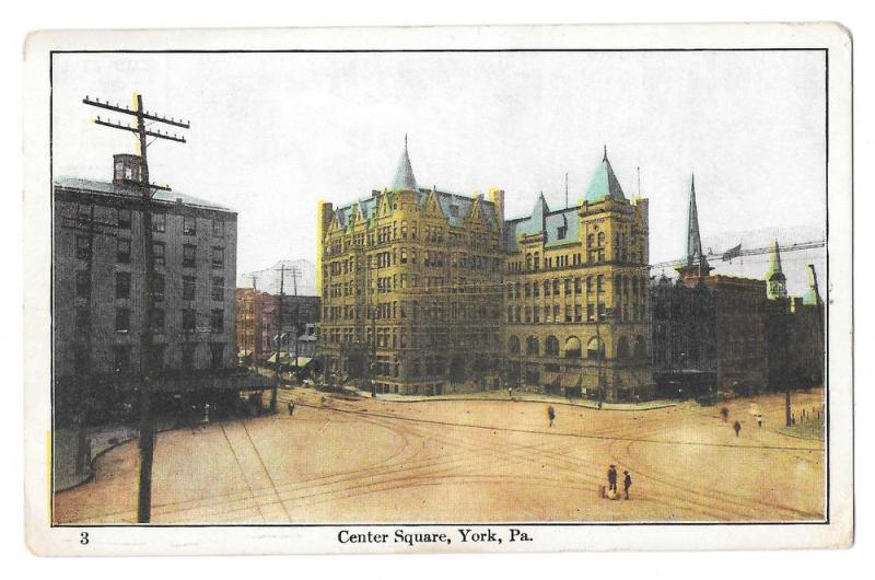 York PA Center Square Vintage McCrorey Postcard