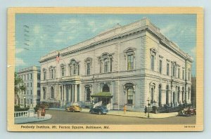 Peabody Institute Mt Vernon Square Baltimore Maryland MD Postcard