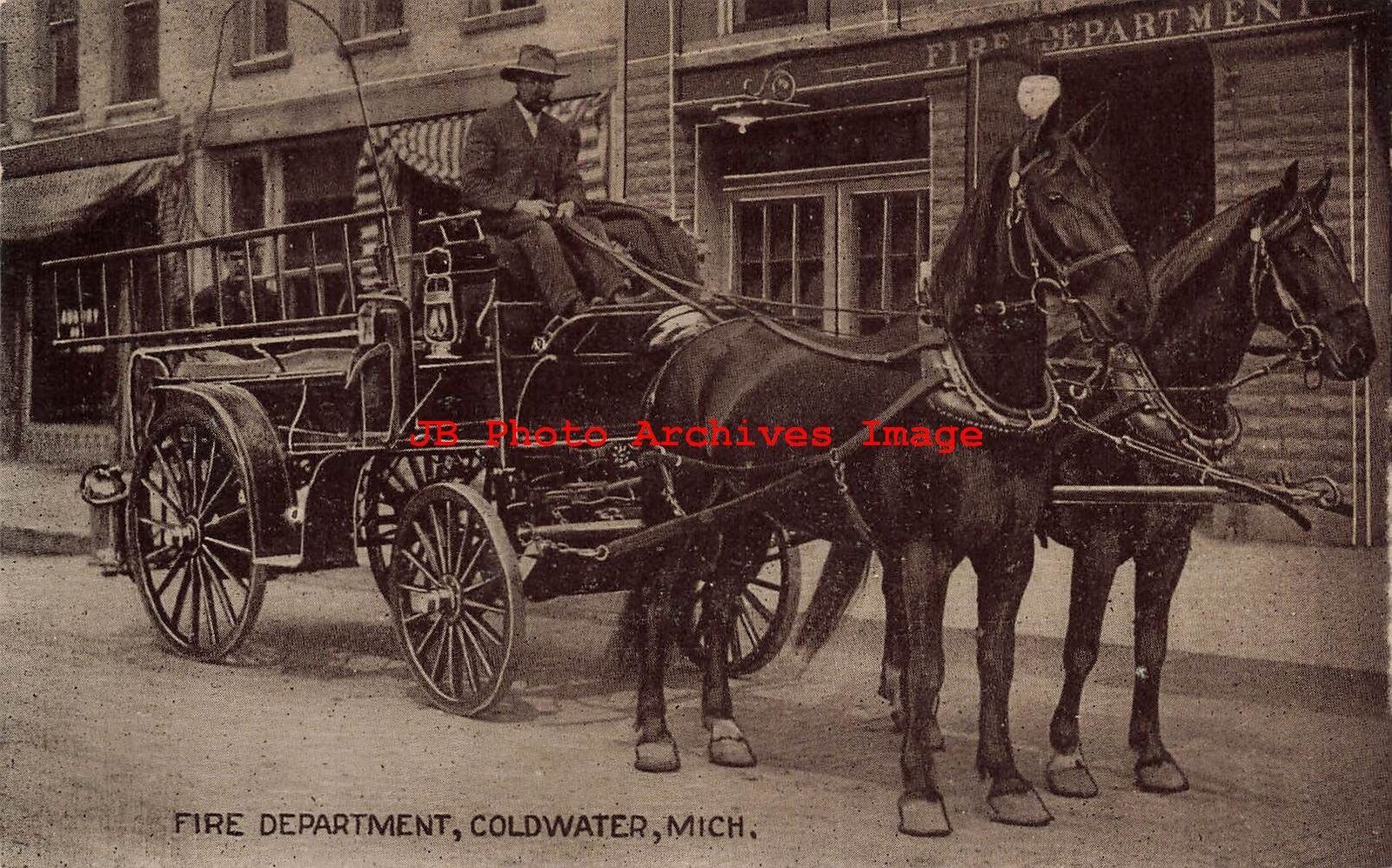 MI, Coldwater, Michigan, Fire Department, Horse Drawn Wagon United