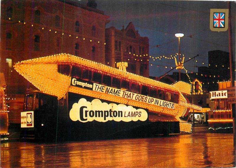 Blackpool illuminated rocket tram postcard