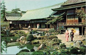 Japan Samboin Temple Gardens Kyoto Pan Am Airlines Advertising Postcard H15