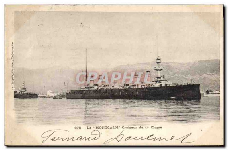 Old Postcard Boat The first class cruiser Montcalm