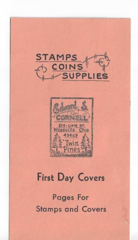Ca 1940 Edwards S Cornell Stamp & Coin Dealer + Supplies Etc Cad Only