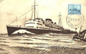 Prince Baudouin Steamer Ship 1946 crease left top corner tip, postal used on ...