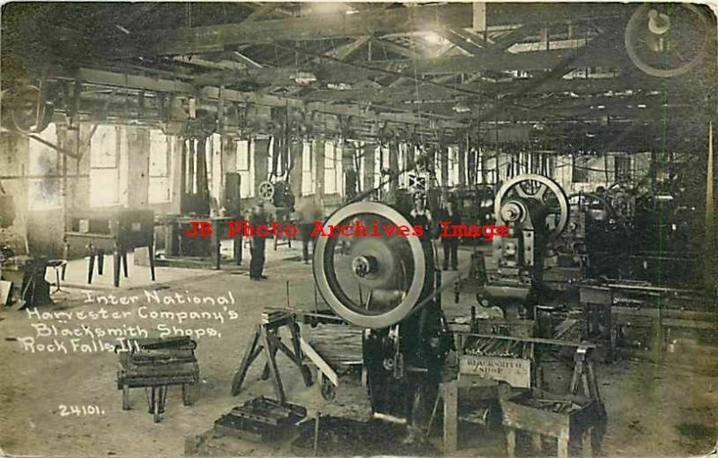 IL, Rock Falls, Illinois, RPPC, International Harvester, Blacksmith Shops,Childs